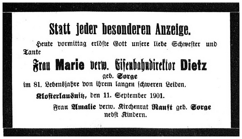 1901-09-11 Kl Marie Dietz